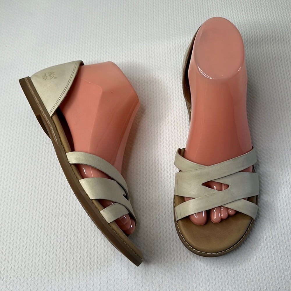 Timberland Caswell Leather Closed Back  Woven Sandals Sz 8